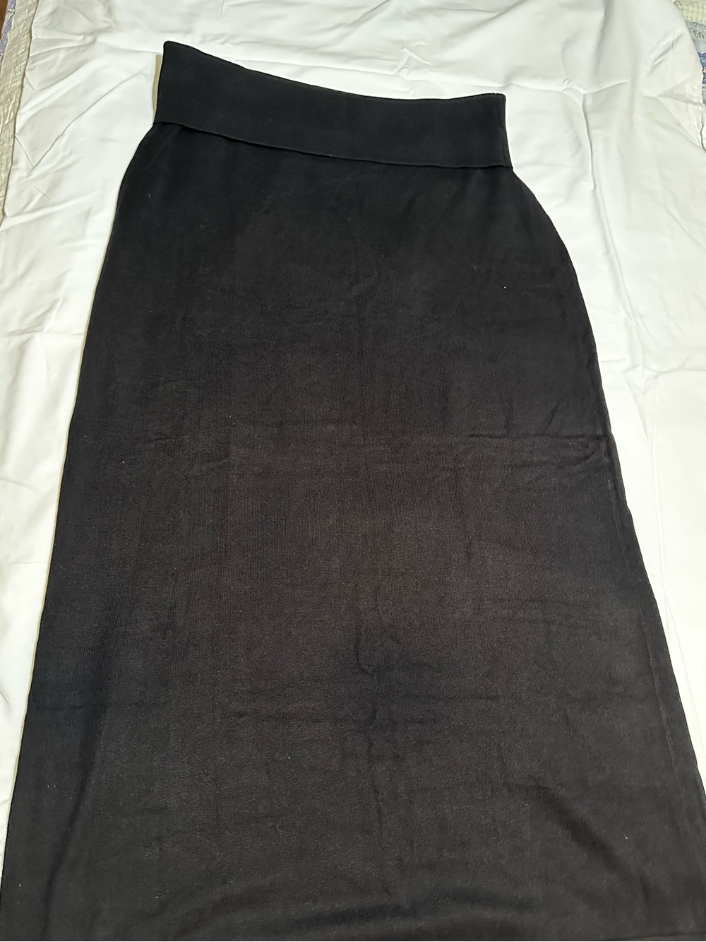 Attitudes by Renee Black Fold-Over Waist Pencil Skirt Medium Petite